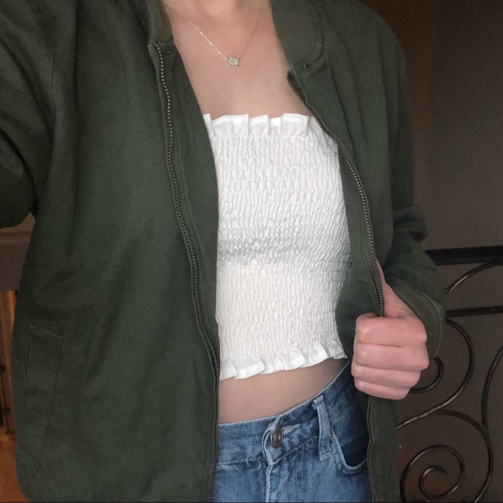 Brandy Melville Green Bomber Jacket
